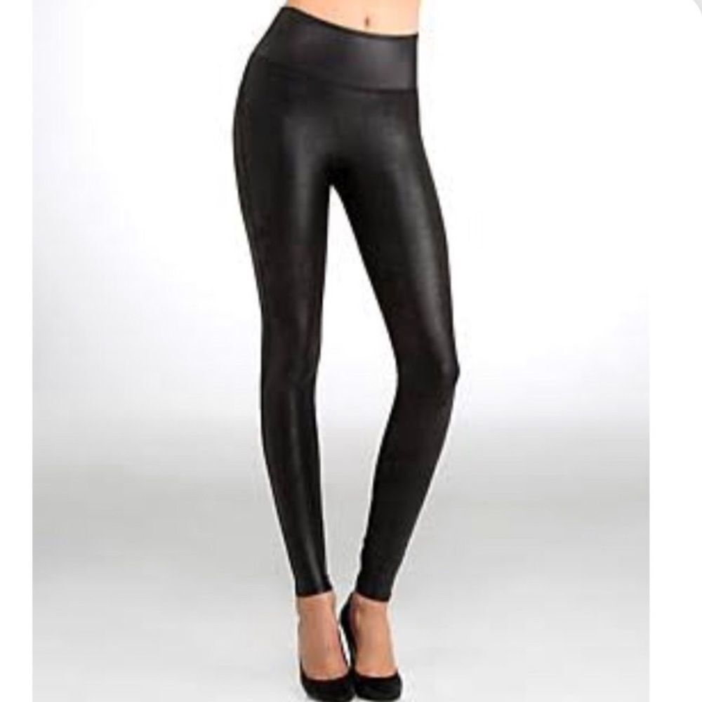 SPANX | Faux Leather Full Length Leggings Black Size Large